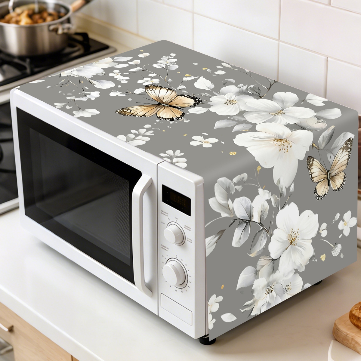 Kitchen Appliances White - 1 szt. Biała osłona przeciwkurzowa na