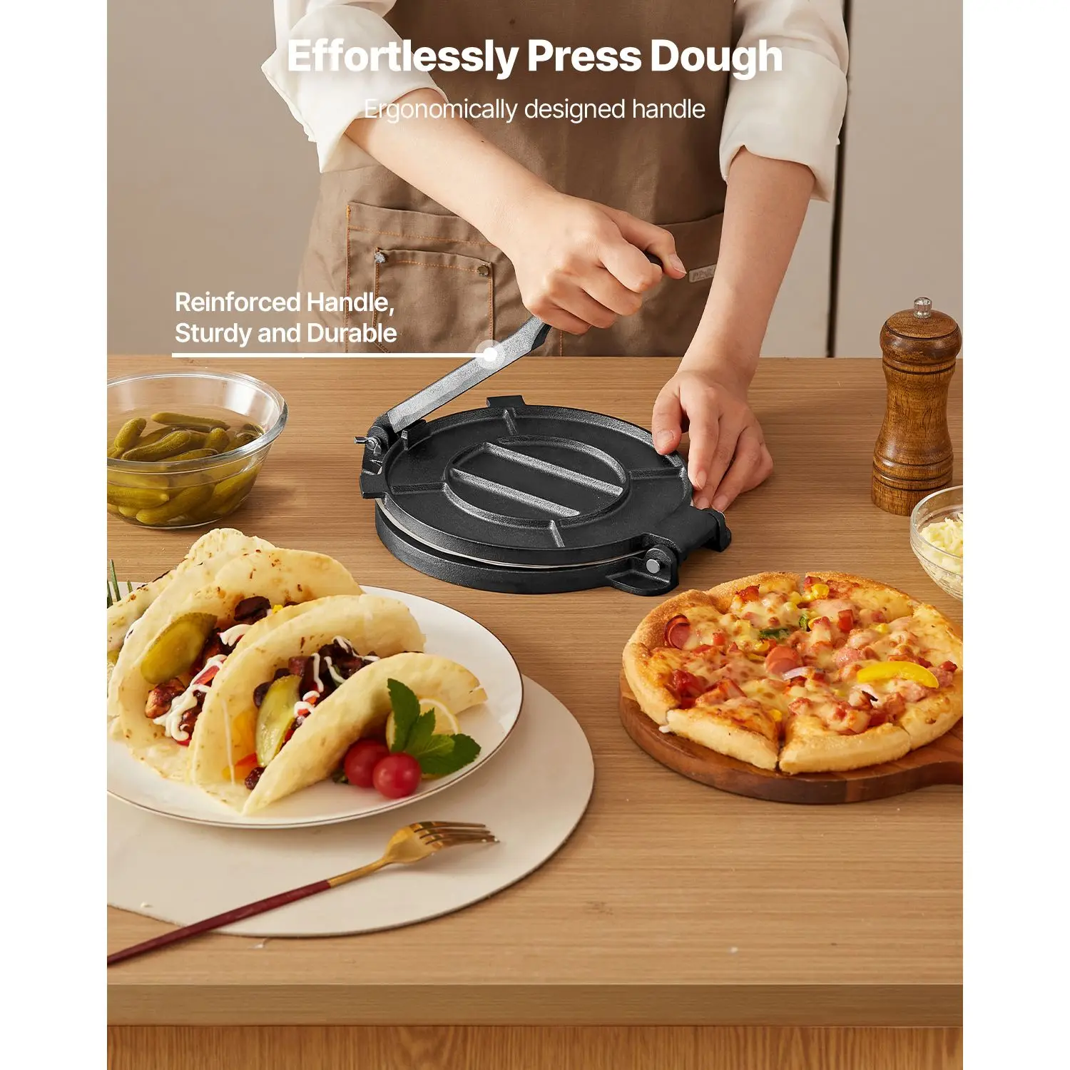 Prasa do tortilli, 25 cm, żeli – Tortilla Press Cast recenzja i cena