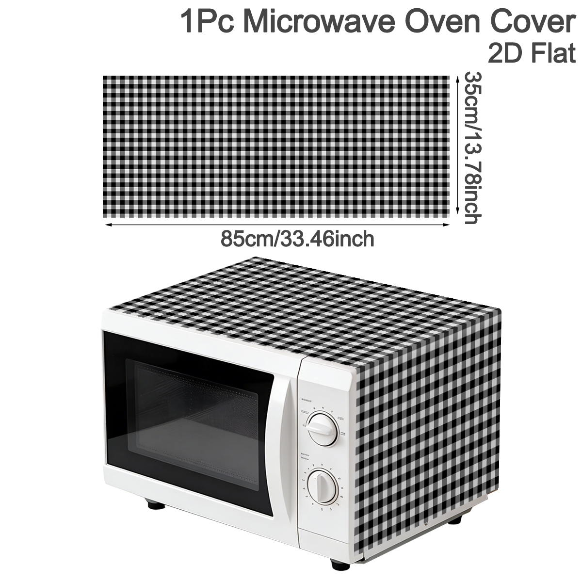 Czarno-biała krata, pokrowiec  – Kitchen Appliances White recenzja i cena